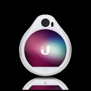 UniFi® Access Reader Pro is a premium NFC and Bluetooth reader with sharp touchscreen display and high-resolution camera