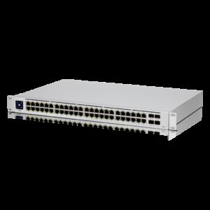 The USW-48-PoE is a configurable Gigabit Layer 2 switch with 48 Gigabit Ethernet ports including 32 auto-sensing 802.3at PoE+ ports