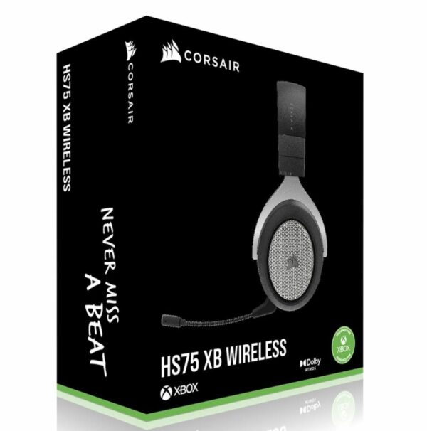 The CORSAIR HS75 XB WIRELESS Gaming Headset for Xbox Series X and Xbox One immerses you in the game with incredible Dolby Atmos® and directly connects to your console without the need for a wireless adapter. Custom-tuned 50mm neodymium audio drivers deliver accurate