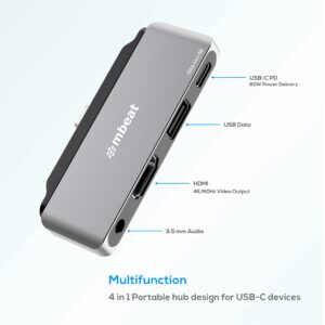mbeat®  Elite Mini 4-In-1 USB-C Mobile Hub for iPad Pro