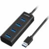 mbeat® 4-Port USB 3.0 Hub - Black USB 3.0 transfer speeds up to 5Gbps. Plug-and-play Compact and lightweight Weight: 37g – MBEAT USMB-U3H-4K USB Hubs Product Image