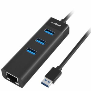 mbeat® 3-Port USB 3.0 Hub  Gigabit Ethernet - Black