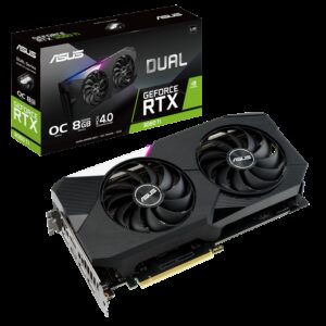 ASUS Dual GeForce RTX™ 3060 Ti V2 OC Edition 8GB GDDR6 with LHR features two powerful Axial-tech fans for AAA gaming performance and ray tracing.