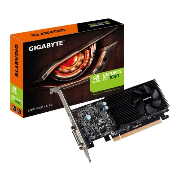 Gigabyte nVidia GeForce GT 1030 Low Profile 2GB PCIe Video Card 4K @ 60Hz HDMI DVI 2x Displays Single Slot Low Profile 1506/1468 MHz