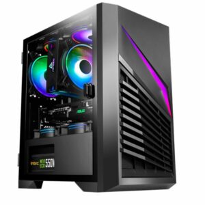 The new Dark Phantom Series DP31 mini-tower M-ATX case features claw-shaped air intakes and an irregular ARGB strip at the front panel. The DP31 provides the best building experience with its small yet powerful body structure. It's the best choice for gamers who favor small cases  ARGB showcase. (image for illustration purpose)