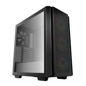 DeepCool CG560 Mid-Tower Case combines abundant airflow and generous cooling capacity in an updated modern design that makes system building a breeze with four pre-installed fans.