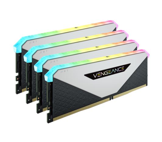 Corsair Vengeance RGB RT 32GB (4x8GB) DDR4 3600MHz C18 18-22-22-42 Heatspreader Desktop Gaming Memory White for AMD