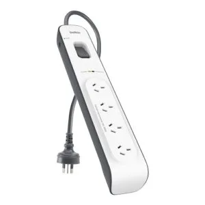 Belkin SurgeMaster 4-Outlet Surge Protection Strip with 2M Power Cord - White/Grey (BSV400au2M)