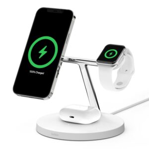Belkin BOOST↑CHARGE™ PRO 3-in-1 Wireless Charger with MagSafe 15W - White (WIZ009auWH)