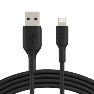 Belkin BOOST CHARGE Braided Lightning to USB-A Cable (1m/3.3ft) - Black(CAA002bt1MBK)