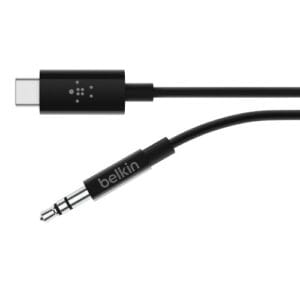 Belkin RockStar USB-C to 3.5mm Audio Cable (0.9M) - Black (F7U079bt03-BLK)