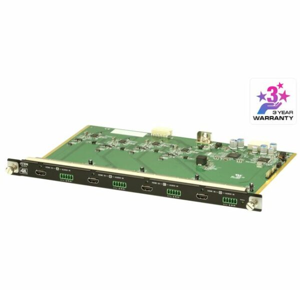 • 4-port 4K HDMI Input Board that is compatible with the VM1600/VM3200 and can be mixed with modular I/O boards of any type for optimum flexibility