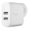Belkin BoostCharge 24W Dual USB-A Wall Charger - White (WCB002auWH)