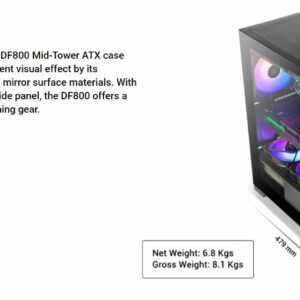 The DF800  mid-tower gaming case is well equipped with an industry-leading design of advanced ventilation