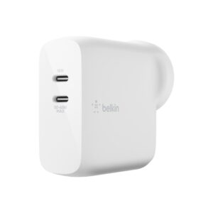 Belkin BOOST CHARGE Dual USB-C PD GaN Wall Charger 68W - White(WCH003auWH)