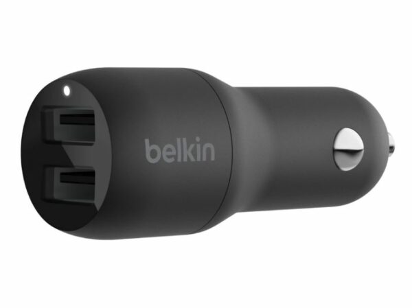 Belkin BoostCharge Dual USB-A Car Charger 24W - Black (CCB001btBK)