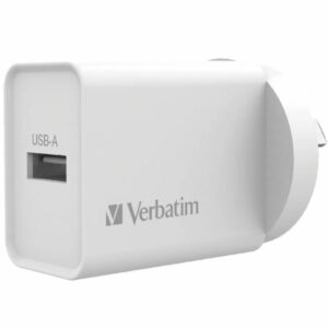 Verbatim USB Charger Single Port 2.4A - White Single Port Wall Charger