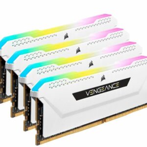 Corsair Vengeance RGB PRO SL 32GB (4x8GB) DDR4 3200Mhz C16 White Heatspreader Desktop Gaming Memory