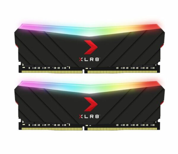 PNY XLR8 32GB (2x16GB) UDIMM 3600Mhz RGB CL18 1.35V Black Heat Spreader Gaming Desktop PC Memory