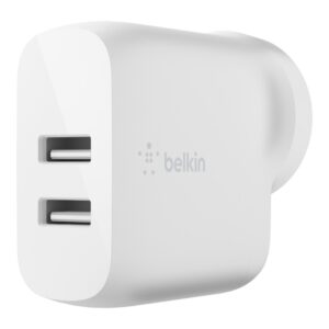 Belkin BOOST CHARGE Dual USB A Wall Charger 24W + Micro-USB to USB-A Cable (1M) - White(WCE002au1MWH)