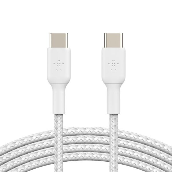 Belkin BoostCharge Braided USB-C to USB-C Cable (1m/3.3ft) -White (CAB004bt1MWH)
