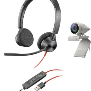 Poly Studio P5 camera and Blackwire 3225 headset bundle