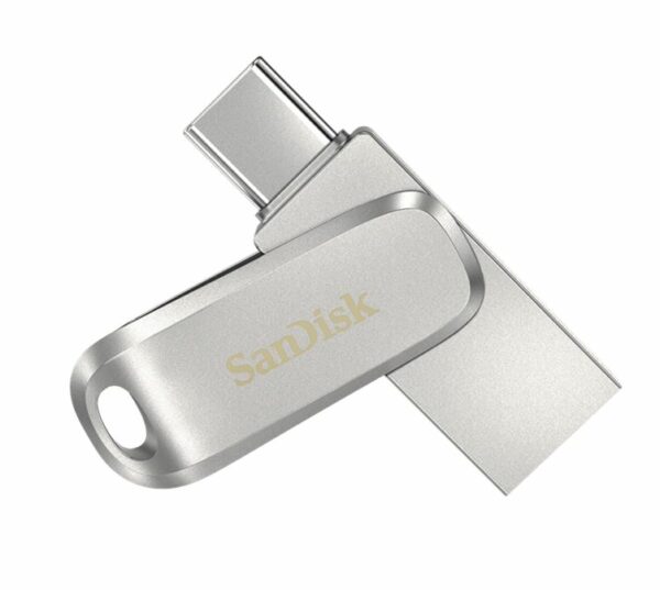 SanDisk 12GB Ultra Dual Drive Luxe USB-C  USB-A Flash Drive Memory Stick 150MB/s USB3.1 Type-C Swivel for Android Smartphones Tablets Macs PCs