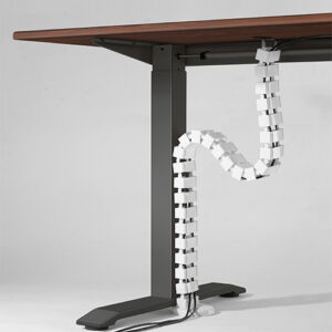 Maintain a neat and clean appearance at your desk by hiding your computer's cables inside this cable management spine. This attractive cable management spine adjusts and bends to keep cables organized and out of view. It routes cables from floor to desk to provide protection and strain relief. The spine consists of 30 removable vertebrae