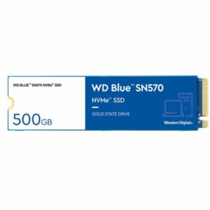 Western Digital WD Blue SN570 500GB NVMe SSD 3500MB/s 2300MB/s R/W 300TBW 360K/3900K IOPS M.2 Gen3x4 1.5M hrs MTBF 5yrs wty