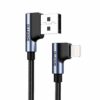 8Ware Premium 1m Apple Certified 90 Degree Angle USB Lightning Data Sync Fast Charging Cable for iPhone X XS XR Max 8 7 6 iPad Air Mini iPod Retail
