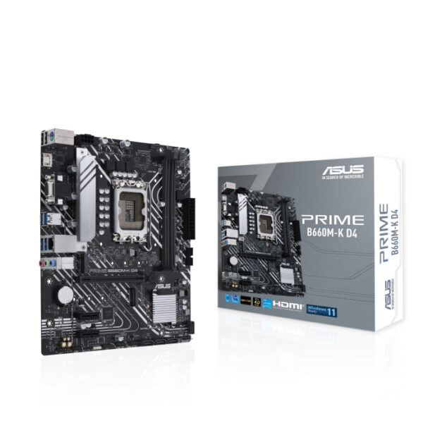 ASUS PRIME B660M-K D4 Intel® B660 (LGA 1700) mATX motherboard with PCIe® 4.0