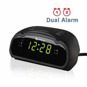 Sansai CR-1299 AM/FM Dual Alarm Clock Radio 10 Memory Pre-Sets Battery Back-Up Wake to Radio or Buzzer AC 240V
