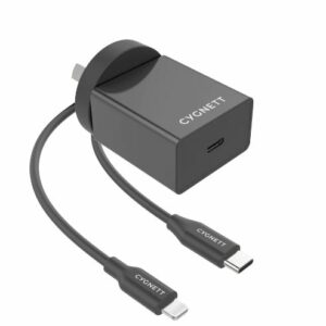 Cygnett PowerPlus 18W Wall Charger + Lightning to USB-C Cable (1.5M) - Black (CY3079POPLU)