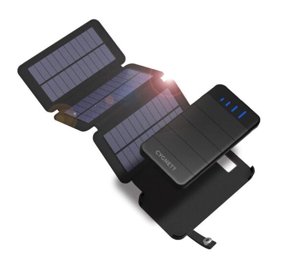 Cygnett ChargeUp Explorer 8K mAh Power Bank with Solar Panels - Black (CY2805PBCHE)