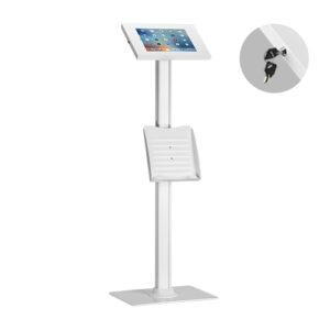 PAD34-04 is a high-quality freestanding kiosk with sleek appearance. The enclosure can be tilted up to 75° for comfortable viewing. Both horizontal and vertical orientations are available to suit different applications. An innovative internal design creates an all-in-one enclosure - compatible with most 9.7” to 11” tablets including iPad