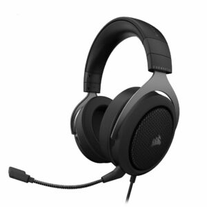 The CORSAIR HS60 HAPTIC Carbon Gaming Headset delivers deep haptic bass powered by groundbreaking Taction Technology®. Enjoy comfort and quality with memory foam ear pads and custom-tuned 50mm neodymium audio drivers