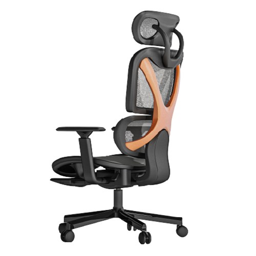 The CH05-22 SpineX Ergonomic Office Chair features iconic x-shaped tilting mechanism along with the divided back allows for independent adjustment of the upper  lower back. This results in the fact that the back always precisely align with the comfortable shape of a spine while users leaning back