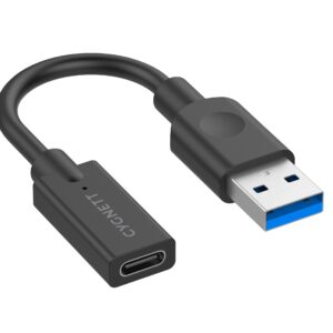 Cygnett Essentials USB-A Male to USB-C Female (10CM) Cable Adapter - Black (CY3321PCUSA)