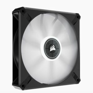 The CORSAIR ML140 LED ELITE White Premium 140mm PWM Magnetic Levitation Fan boasts CORSAIR AirGuide technology and a magnetic levitation bearing for high-performance quiet