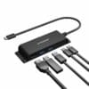 mbeat® Mountable 5-Port USB-C Hub - Supports 4K HDMI video out and 60W Power Delivery Charging with 2 × USB3.0 and 1 × USB-C Weight: 51g – MBEAT USMB-MB-HUB-E05 USB Hubs Product Image