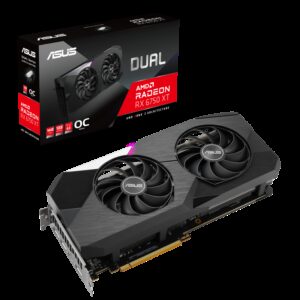 ASUS Dual Radeon™ RX 6750 XT OC Edition 12GB GDDR6 is armed to dish out frames and keep vitals in check.