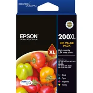 Epson200XL HIGH DURABRITE ULTRA 4 INK VALUE PKInkJet Cartridges