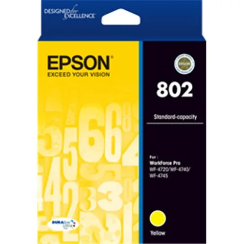 EpsonEPSON 802 STD YELLOW INK DURABRITE FOR WF-4720 WF-4740 WF-4745InkJet Cartridges