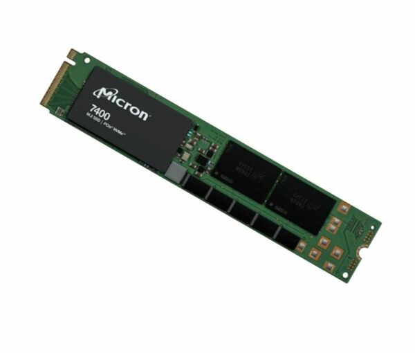 Micron 7400 Pro 3840GB Gen4 NVMe Enterprise SSD M.2 (22x110) Non-SED 4400/2200 MB/s R/W 650K/104K IOPS 14400TBW 1DWPD 2M hrs MTTF Server Data Centre 5yrs