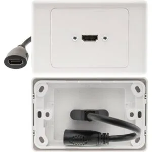 Pro2HORIZONTAL HDMI WALL PLATE WITH FLEXIBLE REAR SOCKET SINGLE 1X HDMIWall Plates