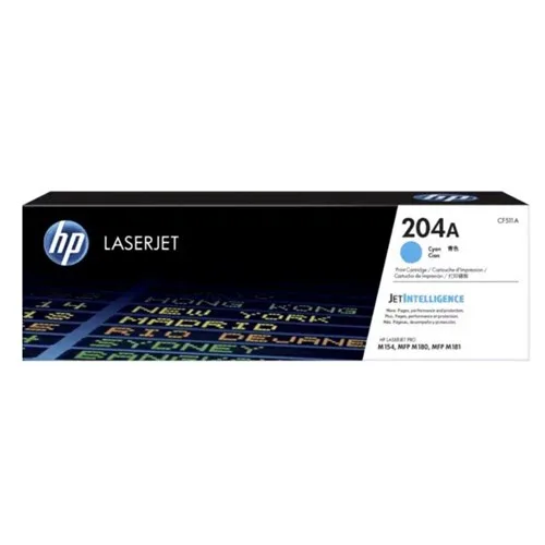 HPHP 204A CYAN LASERJET TONER 900 PAGES FOR M154A M154NW M180N M181FWLaser Toner