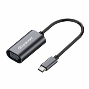 This portable USB-C to VGA adapter allows you to connect a VGA display from your laptop with a USB-C Port. It also can be used for compatible phones