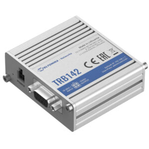 TRB142 is a compact industrial LTE Cat 1 gateway equipped with an RS232 connector