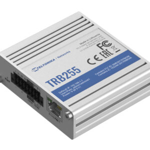 TRB255 is a compact industrial LTE Cat M1/NB-IoT/EGPRS gateway equipped with an Ethernet port
