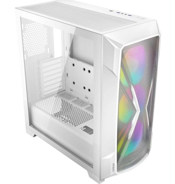 The DP505 White gaming case features a massive X-shaped mesh front panel and ventialtion on the top